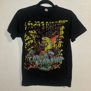 COBRA STARSHIP T Shirt Fractal Design Black Band Skulls/cobra Tultex- Size Small